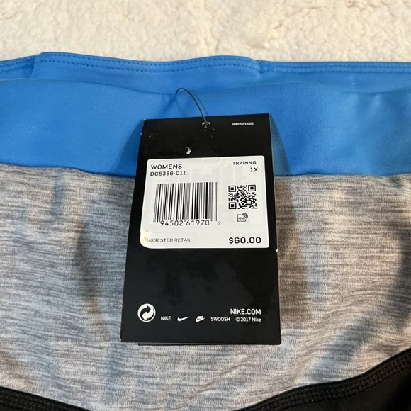 Nike One Leggings Mid-Rise Crop Length Plus Size 1X Dri-Fit Tight Fit Running - Picture 4 of 8